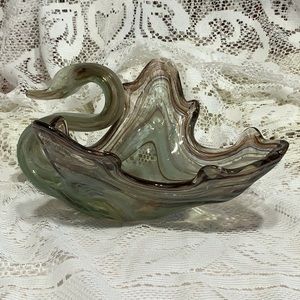 Glass Swan ~ Sooner Swag Art Glass